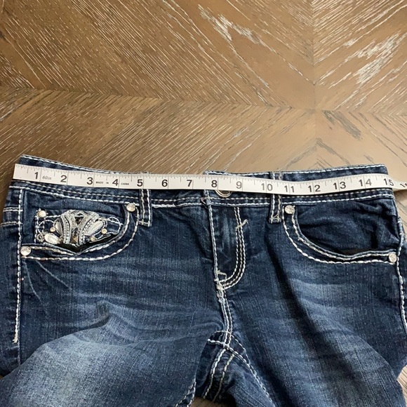 Firm Price- Premier by Rue 21 distressed boot cut medium wash denim jeans - Picture 14 of 17